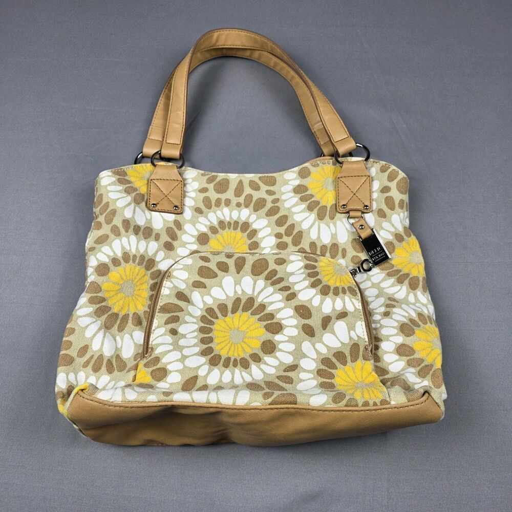 Retro Relic Floral Canvas Shoulder Bag Handbag Purse 12x13x4